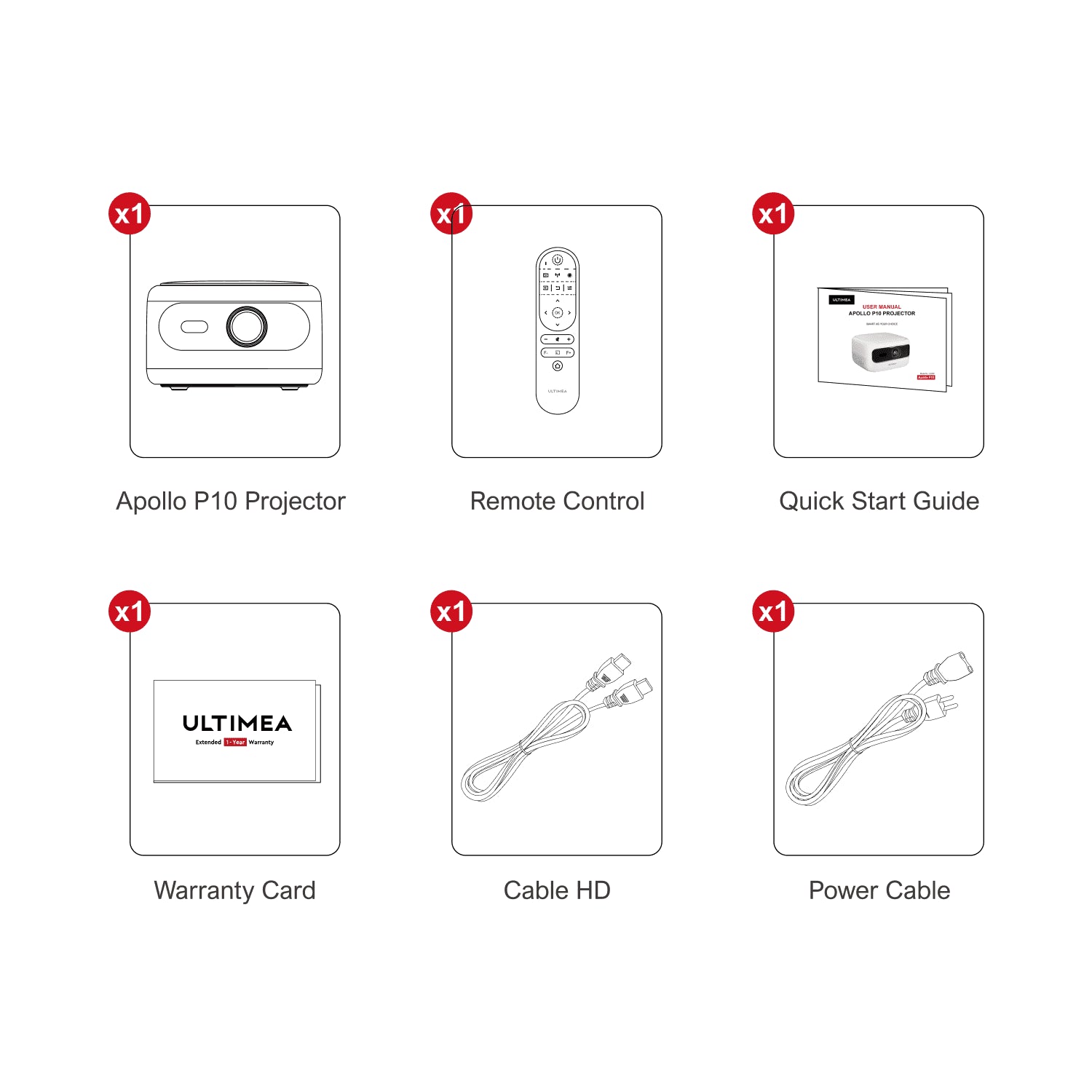 ULTIMEA Mini Projector, 300 ANSI Lumens, 5G Wifi & Bluetooth, 1080P Home Theater, Electric Focus, 150" Display, Portable Home Theater with Built-In Speakers, HDMI/USB/AV Compatible, Apollo P10