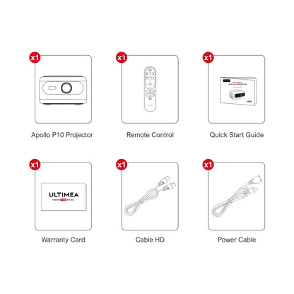 ULTIMEA Mini Projector, 300 ANSI Lumens, 5G Wifi & Bluetooth, 1080P Home Theater, Electric Focus, 150" Display, Portable Home Theater with Built-In Speakers, HDMI/USB/AV Compatible, Apollo P10