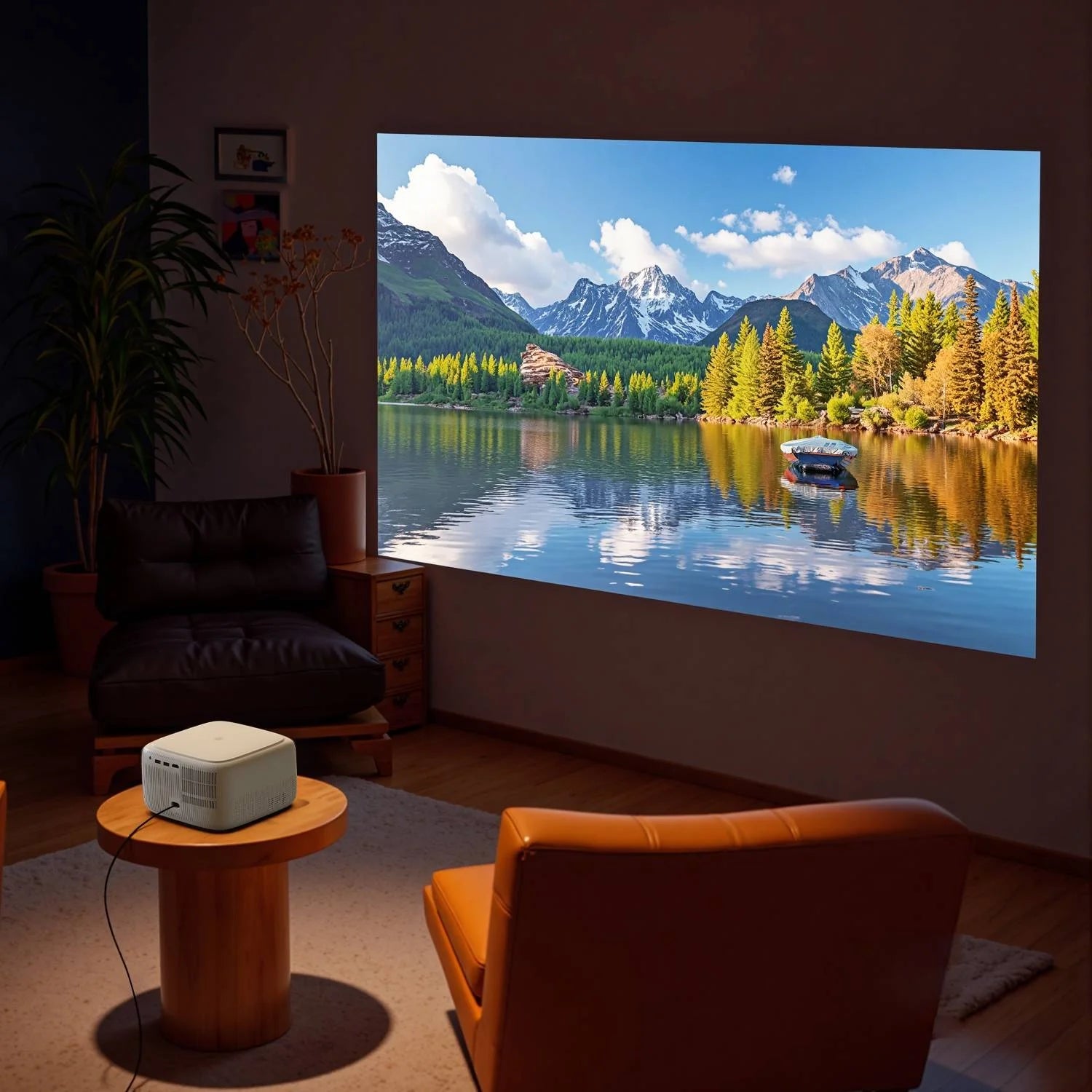 ULTIMEA Mini Projector, 300 ANSI Lumens, 5G Wifi & Bluetooth, 1080P Home Theater, Electric Focus, 150" Display, Portable Home Theater with Built-In Speakers, HDMI/USB/AV Compatible, Apollo P10