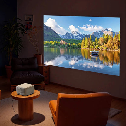 ULTIMEA Mini Projector, 300 ANSI Lumens, 5G Wifi & Bluetooth, 1080P Home Theater, Electric Focus, 150" Display, Portable Home Theater with Built-In Speakers, HDMI/USB/AV Compatible, Apollo P10